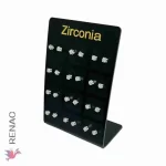 Arete zirconia cuadrado - Plancha x 12 pares