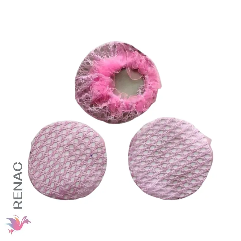 Moñera con blonda rosado - Paq x 12 unid