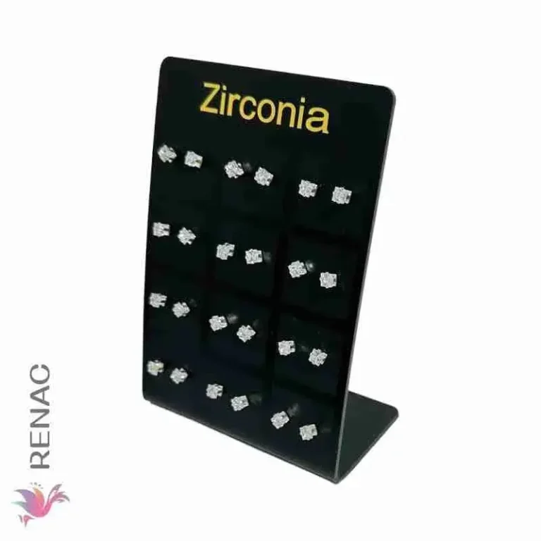 Arete zirconia cuadrado - Plancha x 12 pares
