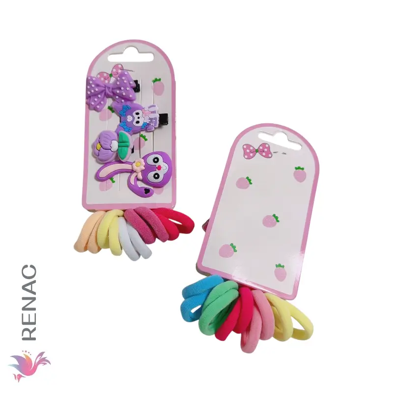 Gancho y colet liga kawaii - Paq x 12 cartillas