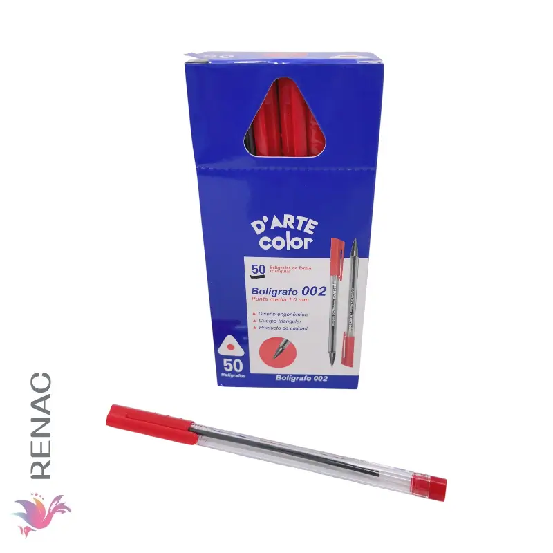 Lapicero 002 rojo x 50u