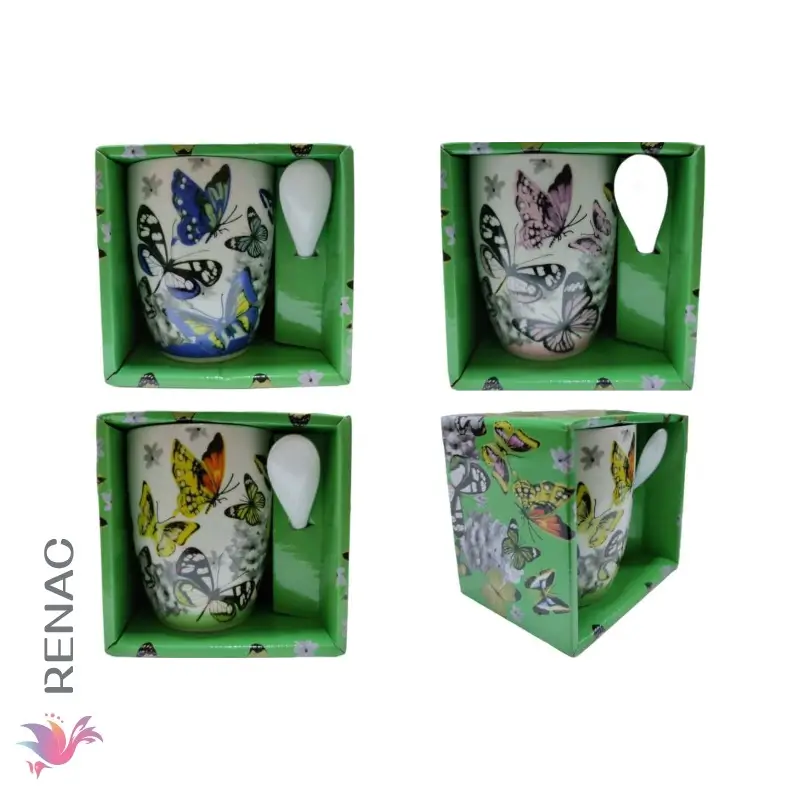 Taza con cuchara en caja