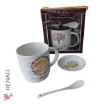 Taza, cuchara y plato