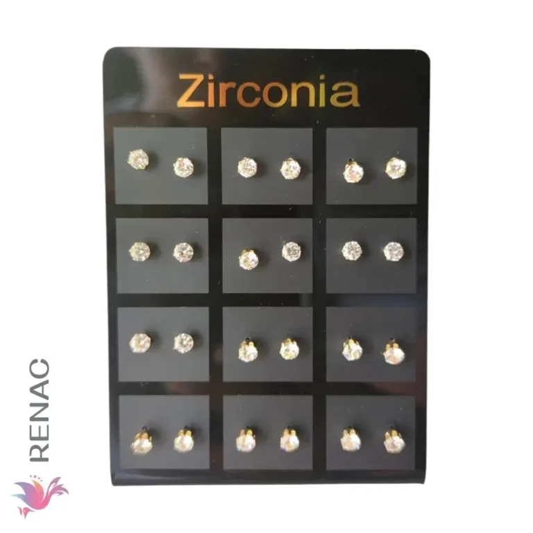 Arete zirconia - Plancha x 12 pares