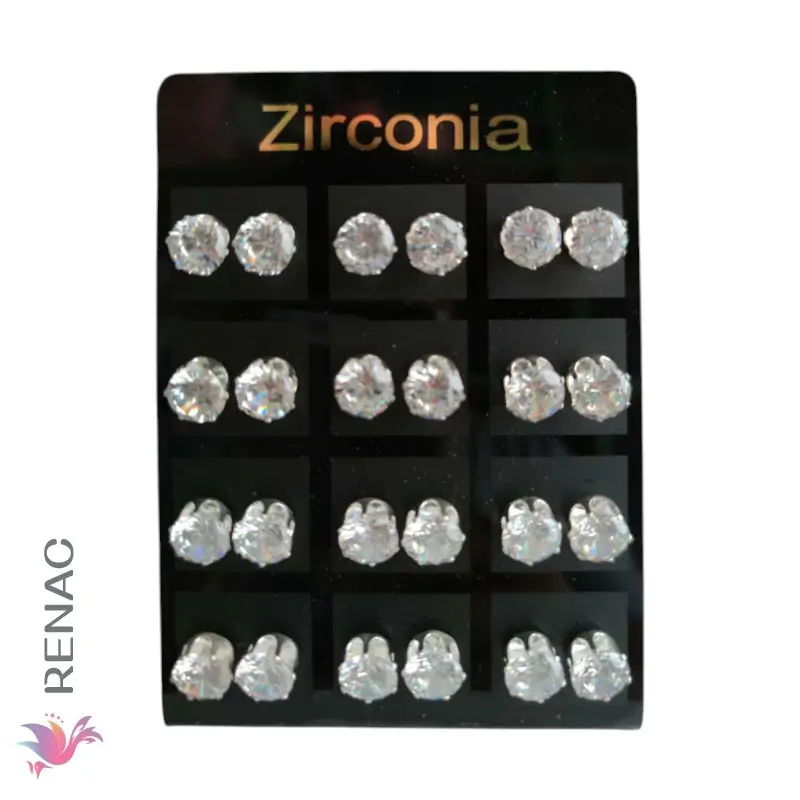 Arete zirconia - Plancha x 12 pares