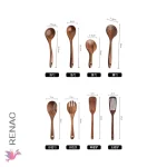 Utencilio de Cocina Madera Acacia, Set De 7 Pcs