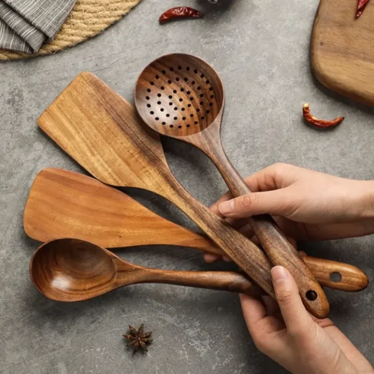 Utencilio de Cocina Madera Acacia, Set De 7 Pcs