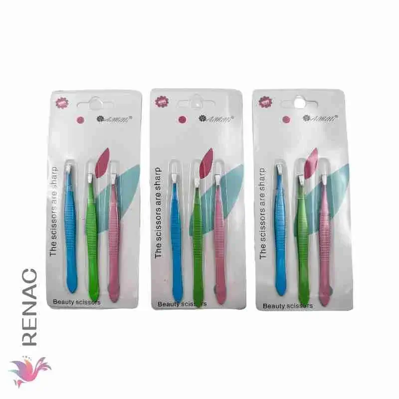 RM-021-3 Pinza de depilación - Paq x 12 cartillas