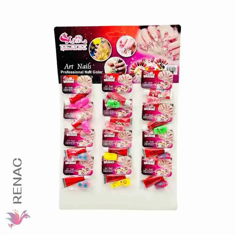 RM-080-1 Úñas postizas en plancha - Paq x 12 unid