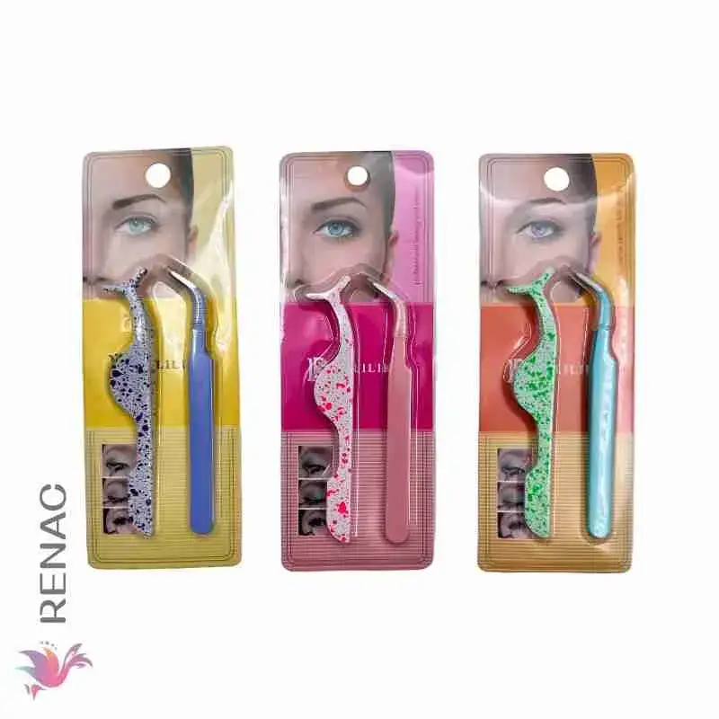 RM-310-4 Pinzas aplicadoras pestañas postizas - Paq x 12 unid