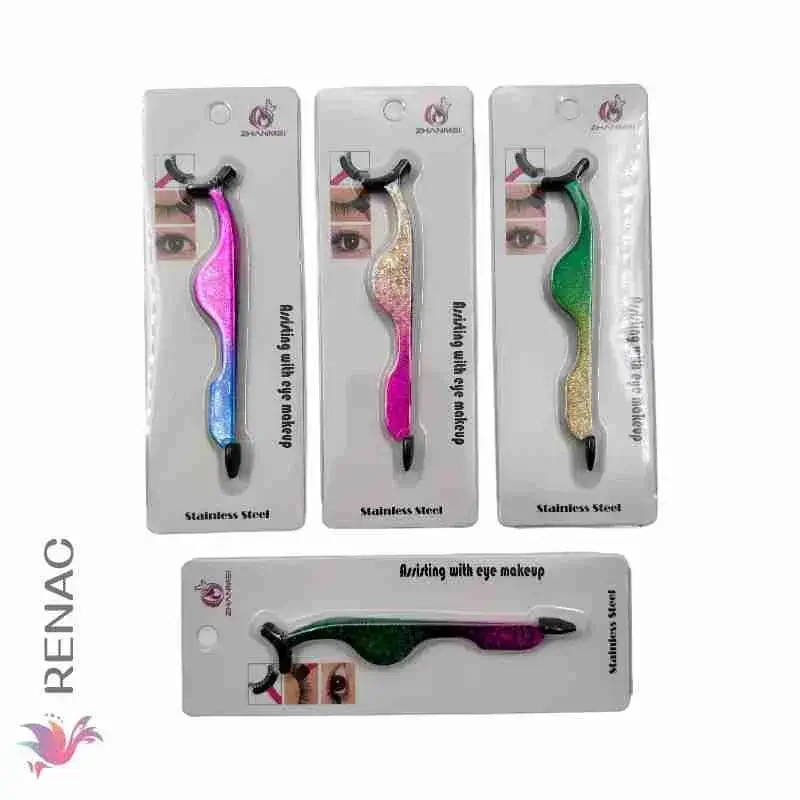 RM-319-3 Pinza aplicadora pestañas postizas - Paq x 12 unid