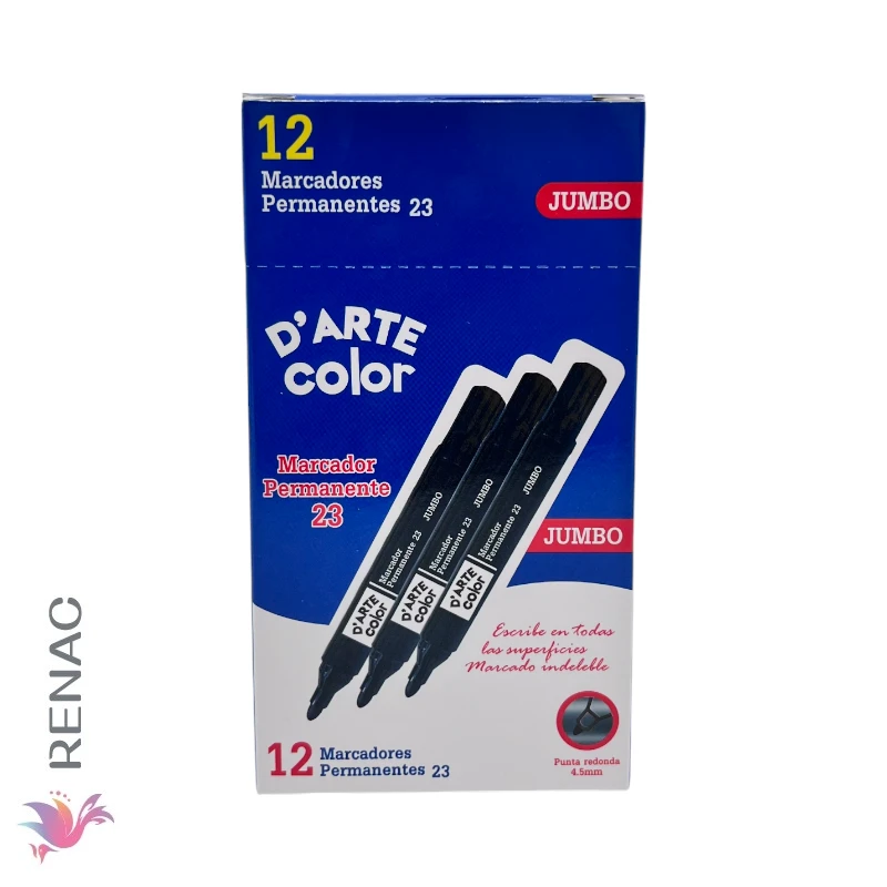 Marcador Permanente Negro - Box x 12 Pcs