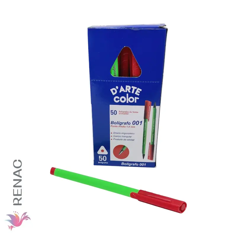 Lapicero 001 rojo x 50u