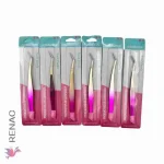 Pinza extensiones pestañas postizas - Paq x 12 cartillas