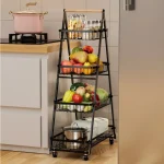 ESTANTE TRIANGULAR DE 4 NIVELES CON RUEDA 64,3x33.5x104.5 CM