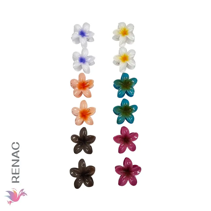 TYN-005B (2) Clip Flor Hawaiana - Paq x 12 unidades