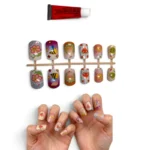 Uñas Postizas Decoradas con Pegamento - Pqt x 12 Sets - Imagen 2